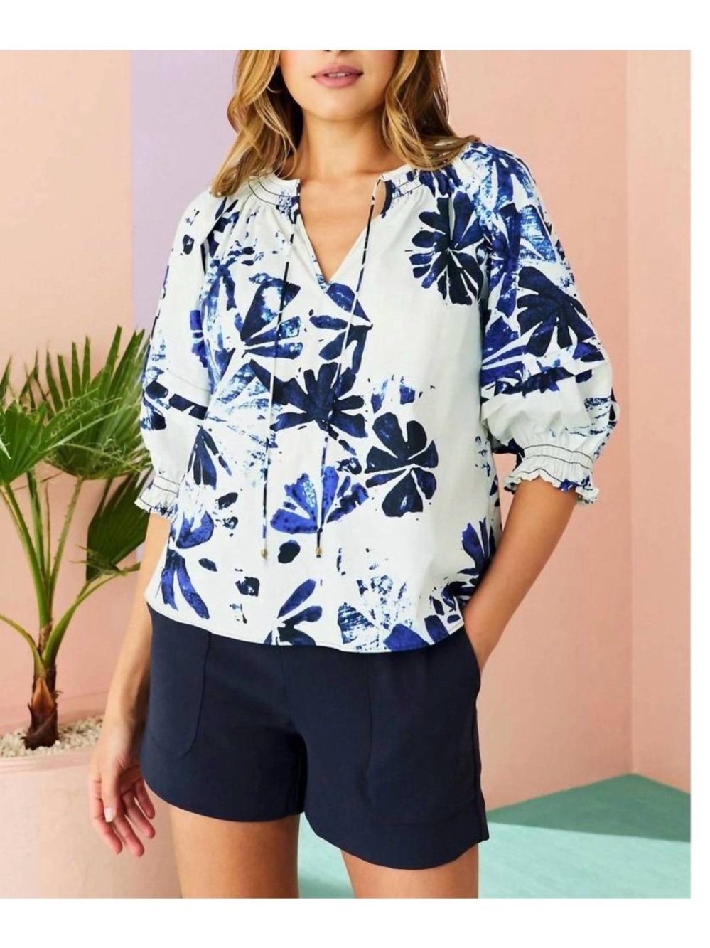 NEW MARIE OLIVER lara Cotton top in aloha Sz XS